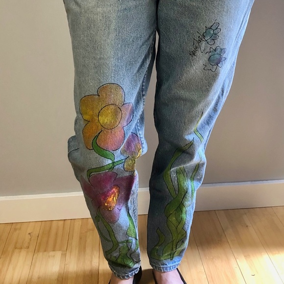 One of a Kind Levis Hand Painted 532 Style - Picture 3 of 15